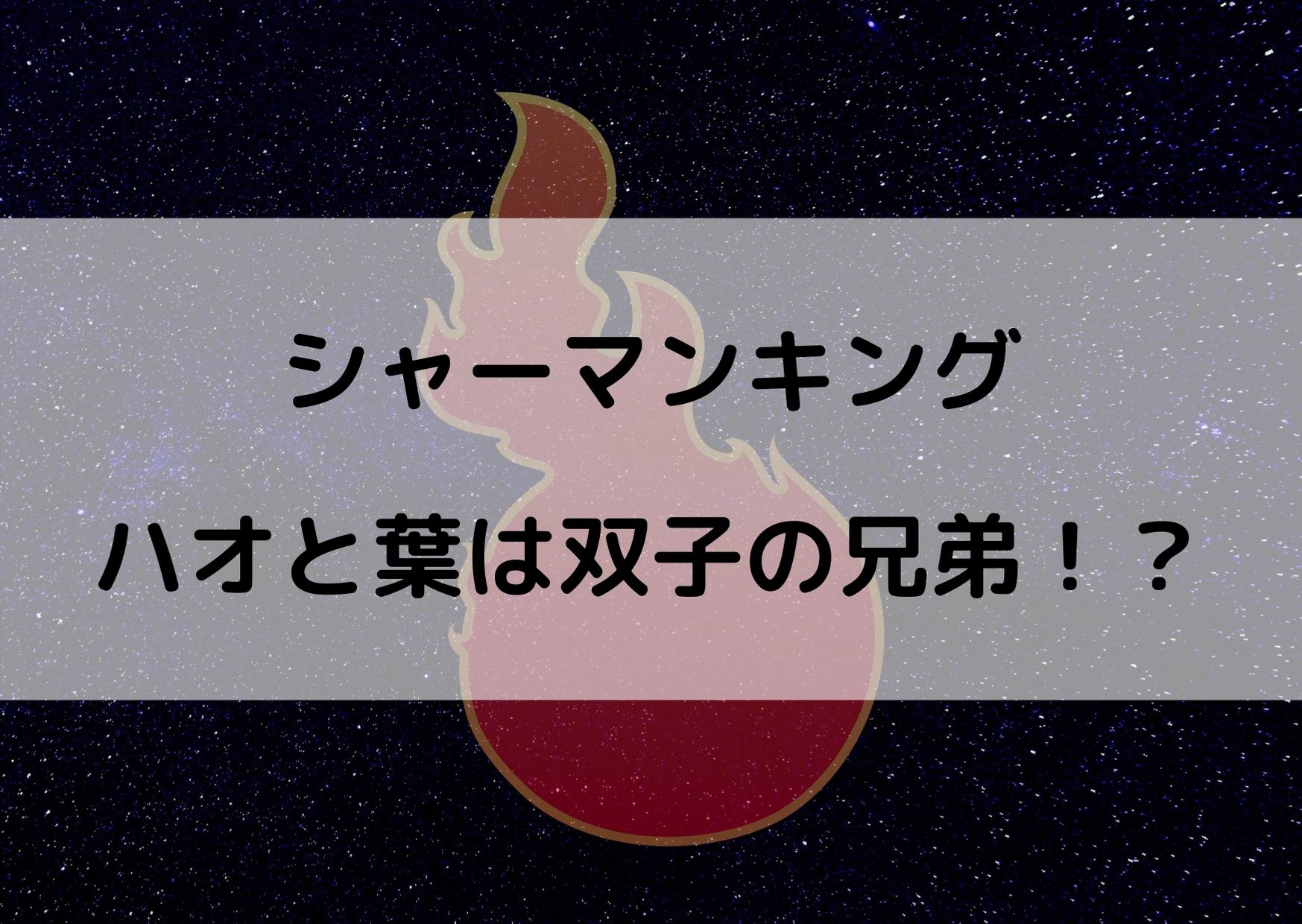 シャーマンキングのハオと葉は双子の兄弟 2人の関係をまとめてみた やあ 僕の漫画日記